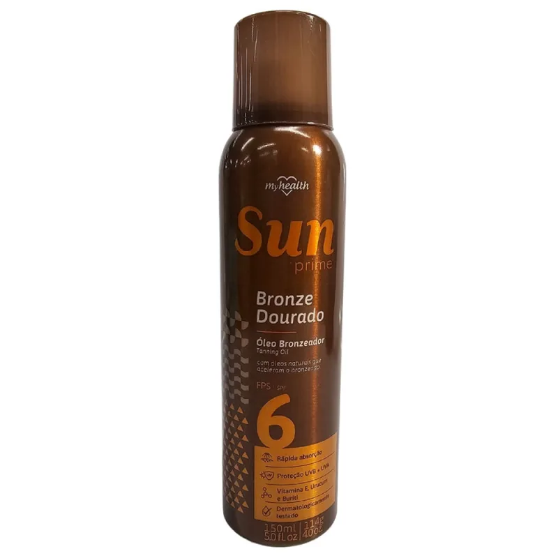 Óleo Bronzeador Bronze Dourado fps 6 Sun Prime My Health 150ml / 114g - Não Disponível - Beleza E Perfumaria