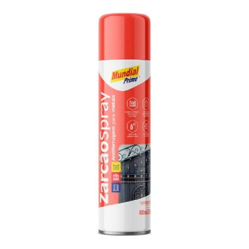 Spray Zarcão 400ml Mundial Prime Antiferrugem Para Metais