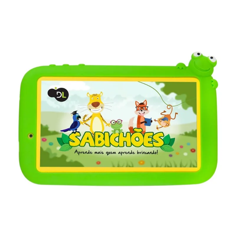 Tablet DL Sabichões Tela 7 8GB Wi-Fi 1 Câmera com Capa Verde TX386BVD Branco