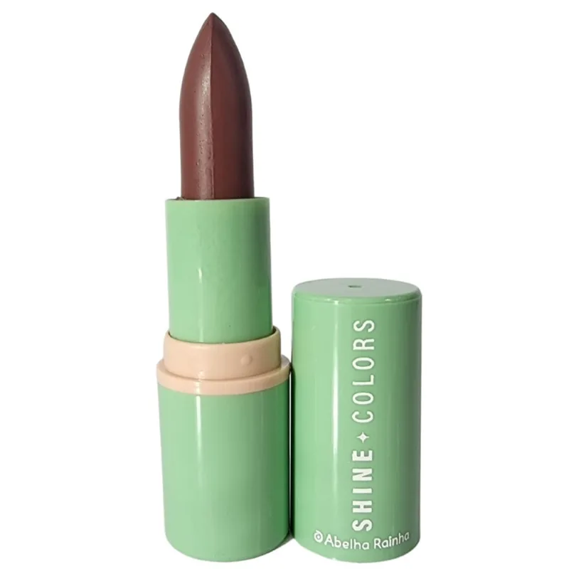 Batom Brilho e Sabor Chocolate Shine Colors Abelha Rainha 3,7g