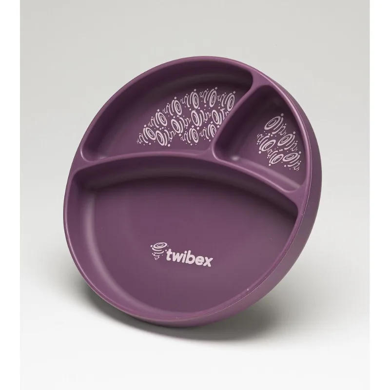 Prato em Silicone com Divisória e Ventosa Lilás Twibex Lilás