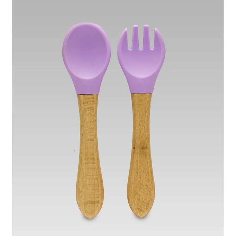 Kit Talheres em Silicone com 2 unidades Lilás Twibex Lilás