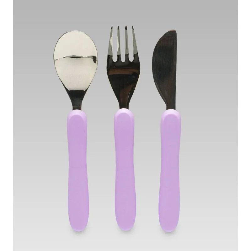 Kit Talheres em Inox com 3 unidades Lilás Twibex Lilás