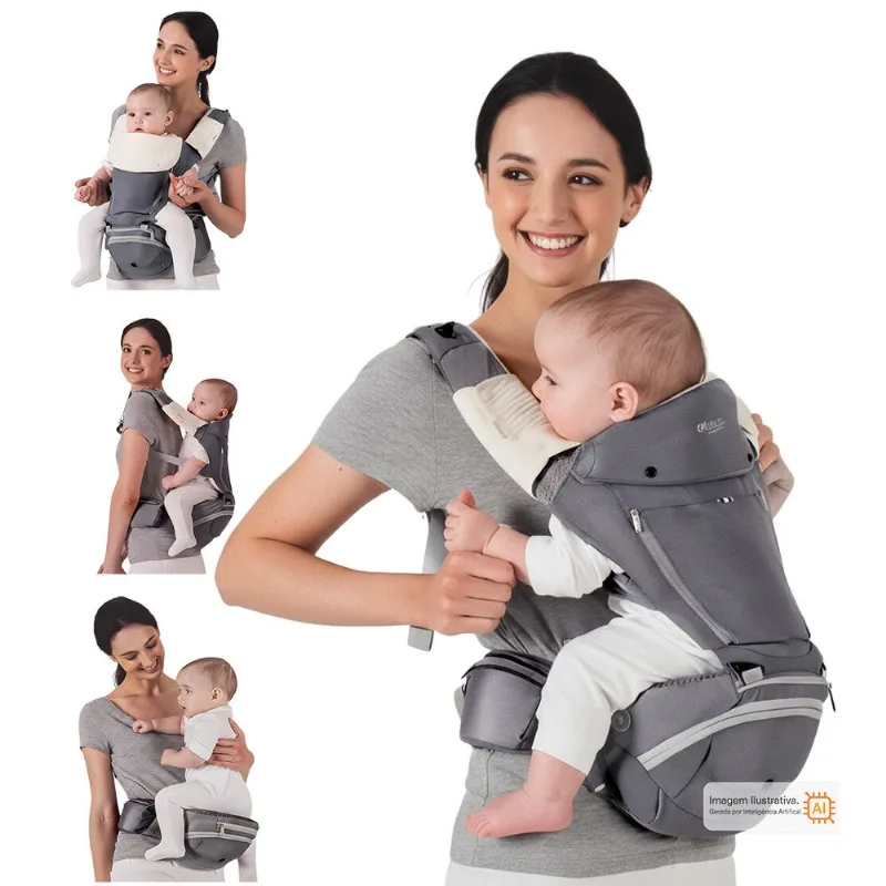 Canguru Confort Seat 4 em 1 Cinza Twibex Premium Cinza