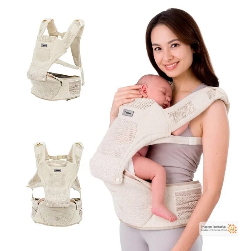 Canguru Confort Seat Air Mesh 4 em 1 Bege Twibex Premium Bege
