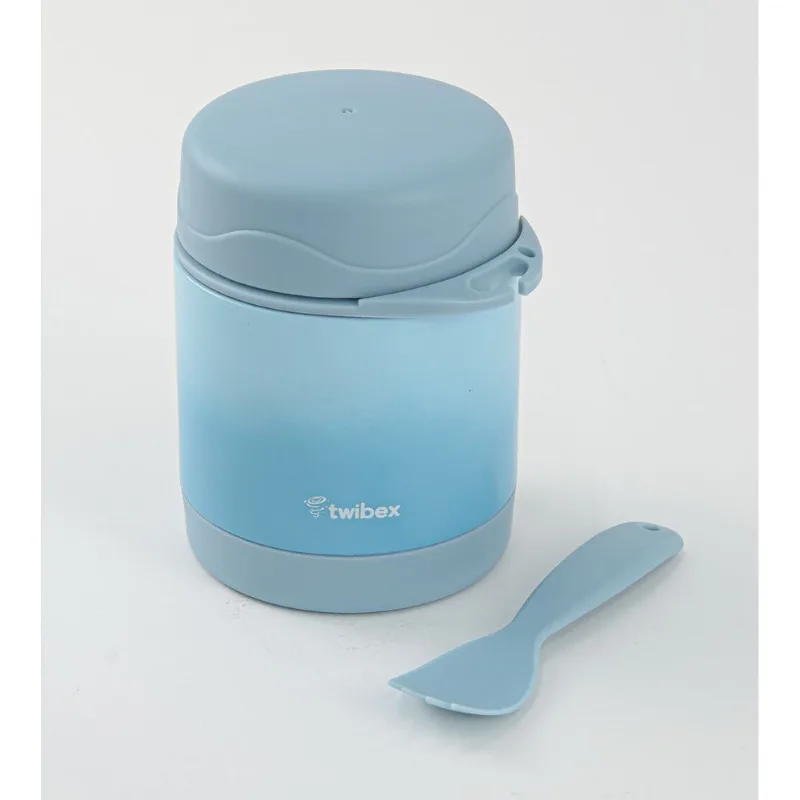 Pote Térmico Parede Dupla com Talher Azul 300ml Twibex Azul