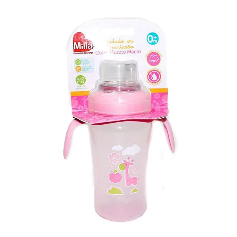 Copo Grande Decorado - Rosa - Milla