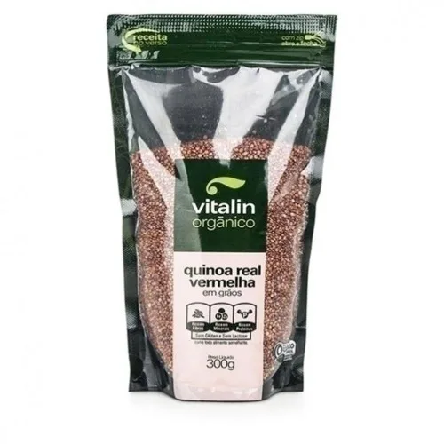 Quinoa Real Vermelha Grãos Orgânica Vitalin 300g - VITALIN - Mercearia