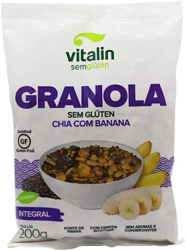 Granola Chia Com Banana Integral Vitalin 200g - VITALIN - Mercearia