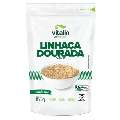 Farinha De Linhaça Dourada Orgânico - VITALIN - Mercearia