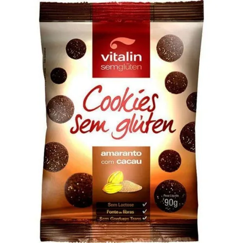 Cookies Amaranto Com Cacau Integral Vitalin 90g - VITALIN - Mercearia