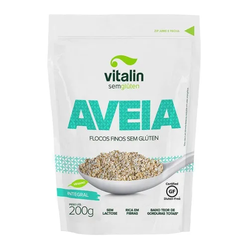 Aveia Em Flocos Finos Vitalin Pouch 200g - VITALIN - Mercearia