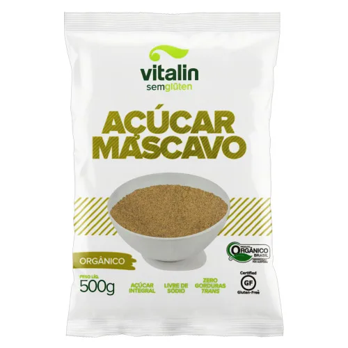 AÇÚCAR MASCAVO ORGÂNICO VITALIN 500G - VITALIN