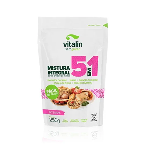 Mistura Para Massas 5x1 Integral Vitalin 250g - VITALIN - Mercearia