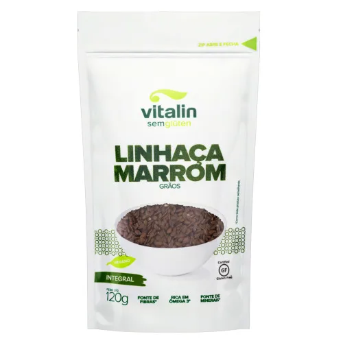 Linhaça Marrom Grãos Integral Vitalin 120g - VITALIN - Mercearia
