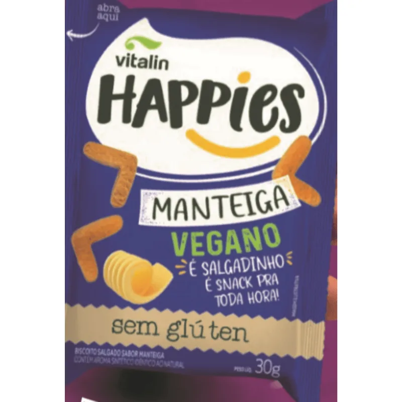 Snack Vegan Vitalin Happies 30g-Pc Manteiga