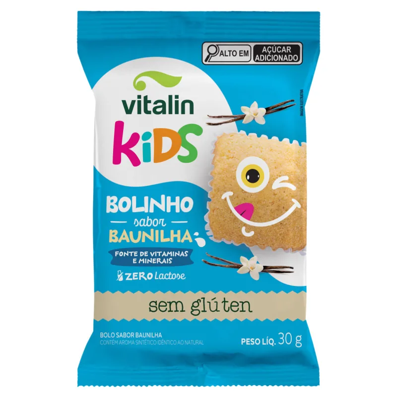 Bolinho Vitalin Kids sem Glúten Baunilha 30g - Vitalin - Saudáveis