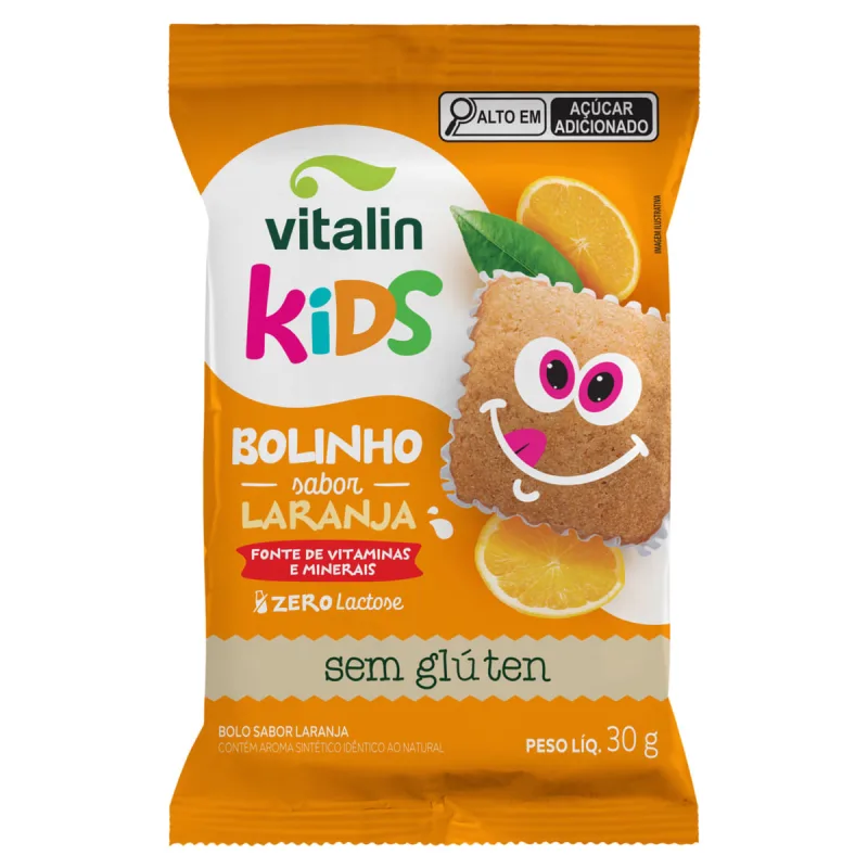 Bolinho Vitalin Kids sem Glúten Laranja 30g - Vitalin - Saudáveis