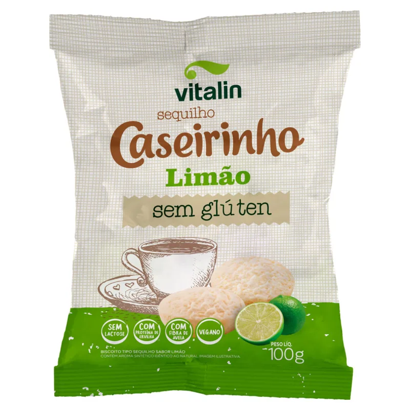 Biscoito Sequilho Vitalin Caseirinhos Vegano Limão 100g - Vitalin - Mercearia