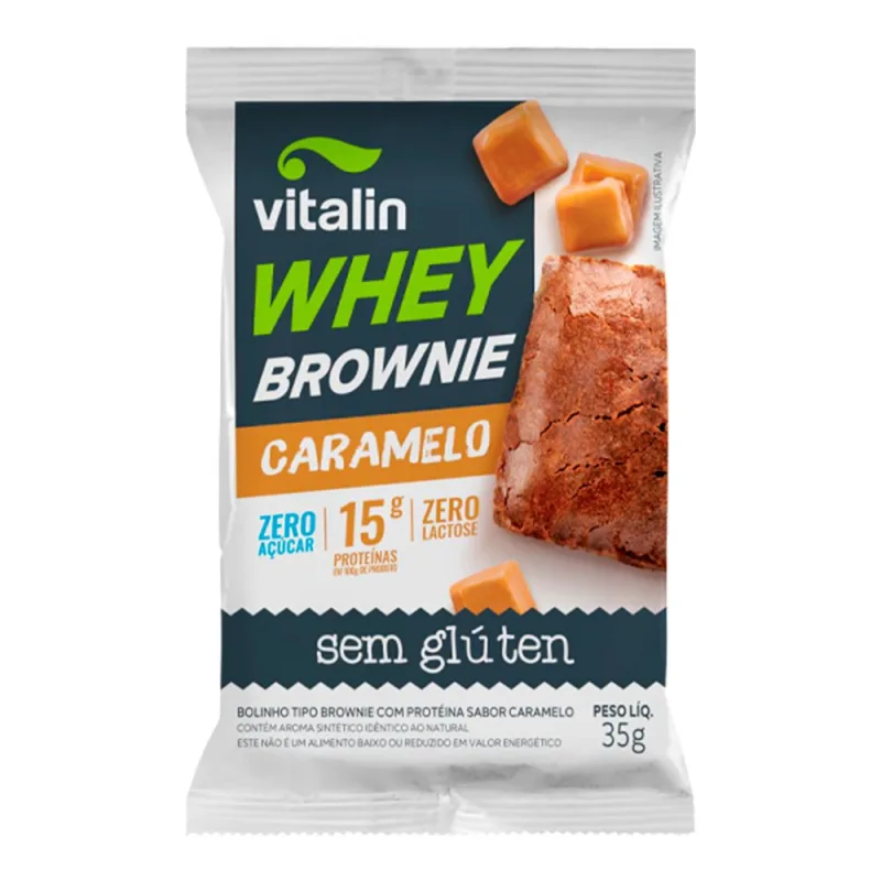Brownie Whey Caramelo Zero Vitalin 35g - Não Informado - Mercearia