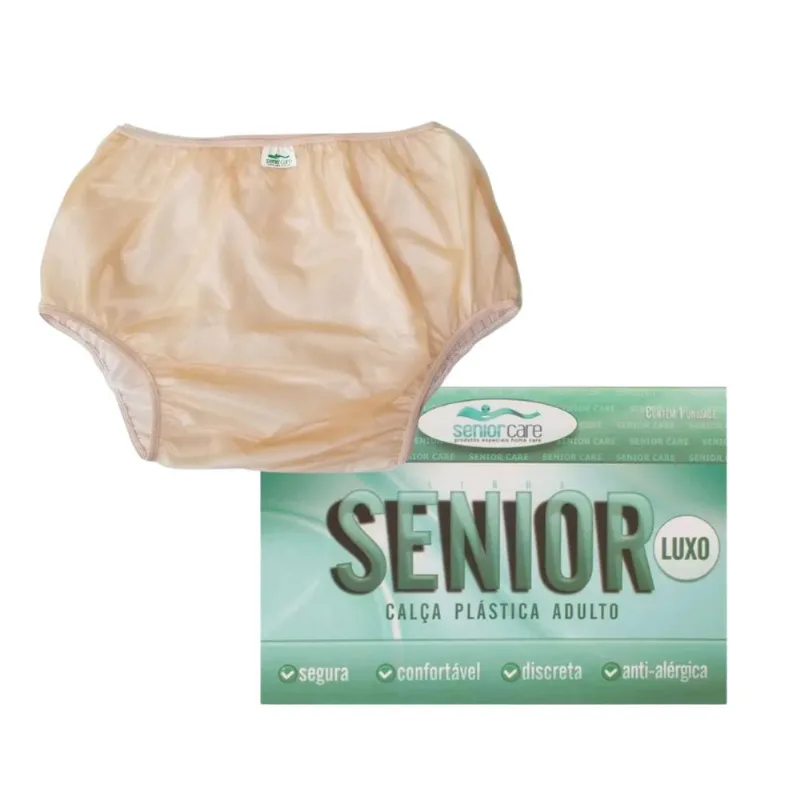 Calça Sem Botão Luxo Bege Tam GG - Senior Care