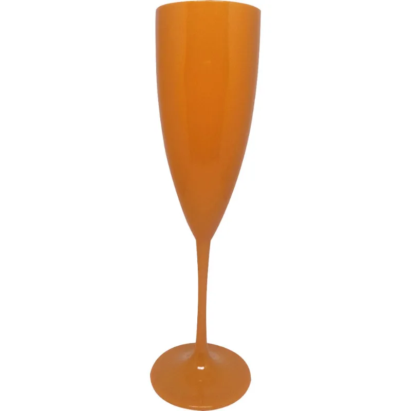 Taça para Champanhe de Plástico 170ml Prime Neoplas Laranja