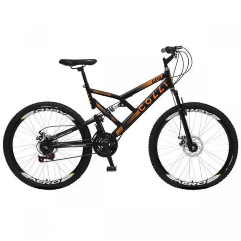 Bicicleta Aro 26 Full Suspension GPS 21 Marchas e Freio a Disco Colli Bike 17108