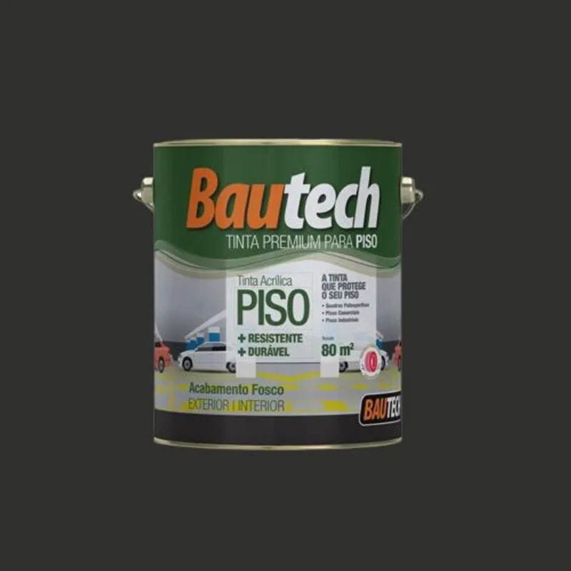 Tinta Premium Acrílica Fosco Piso 3,6L Bautech Tinta Premium Acrílica Fosco Piso Preto 3,6L Bautech