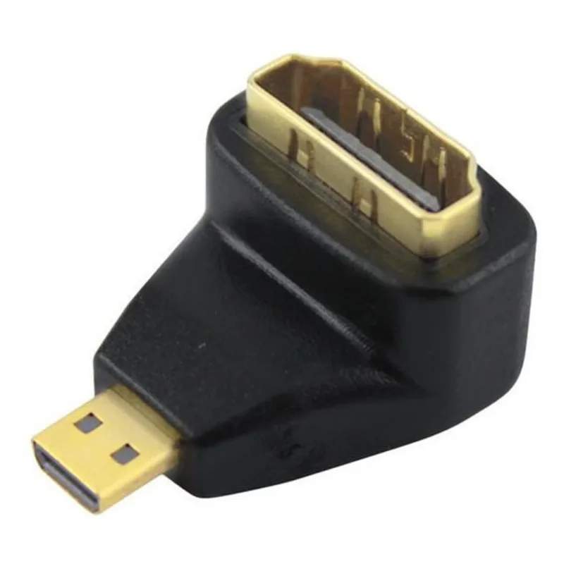 Adaptador micro hdmi plastico - micro hdmi macho para hdmi femea - 90 graus