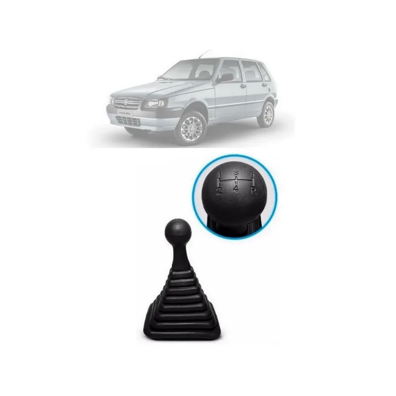 Coifa De Câmbio Com Bola Sanfonada Fiat Uno 1995 A 2003 Preto