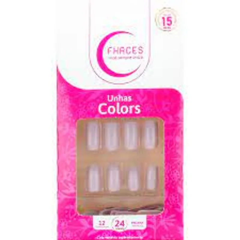 UNHA POSTIÇA FHACES COLORS MARSHMALLOW COM 28 UNIDADES