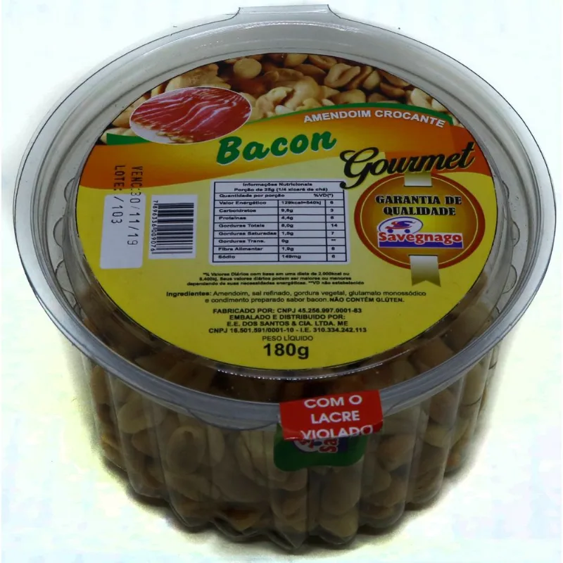 Amendoim Salgado Gourmet 180g Bacon