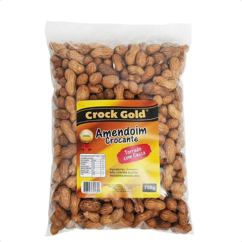 Amendoim Crock Gold Torrado Com Casca 750g