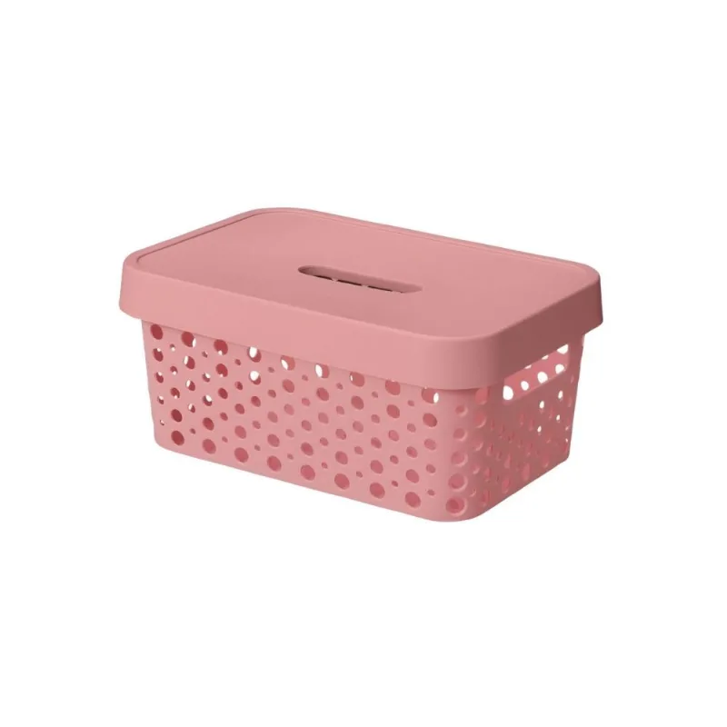 Caixa Organizadora com Tampa Usual Plastic 4,5 Litros - Rosé