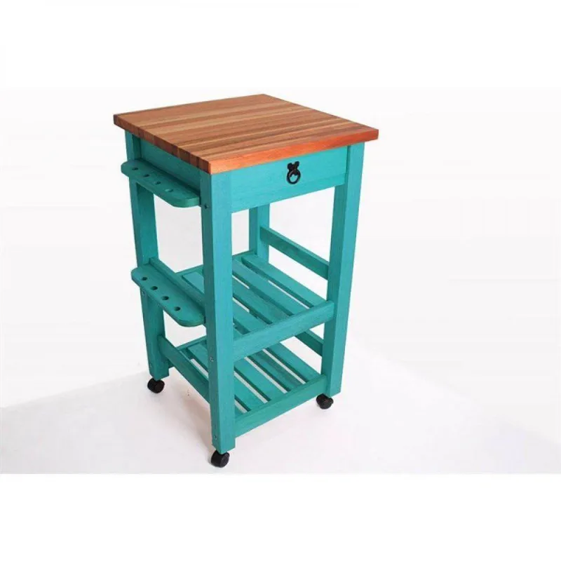 Carro Auxiliar Gourmet Menor para Churrasco Azul