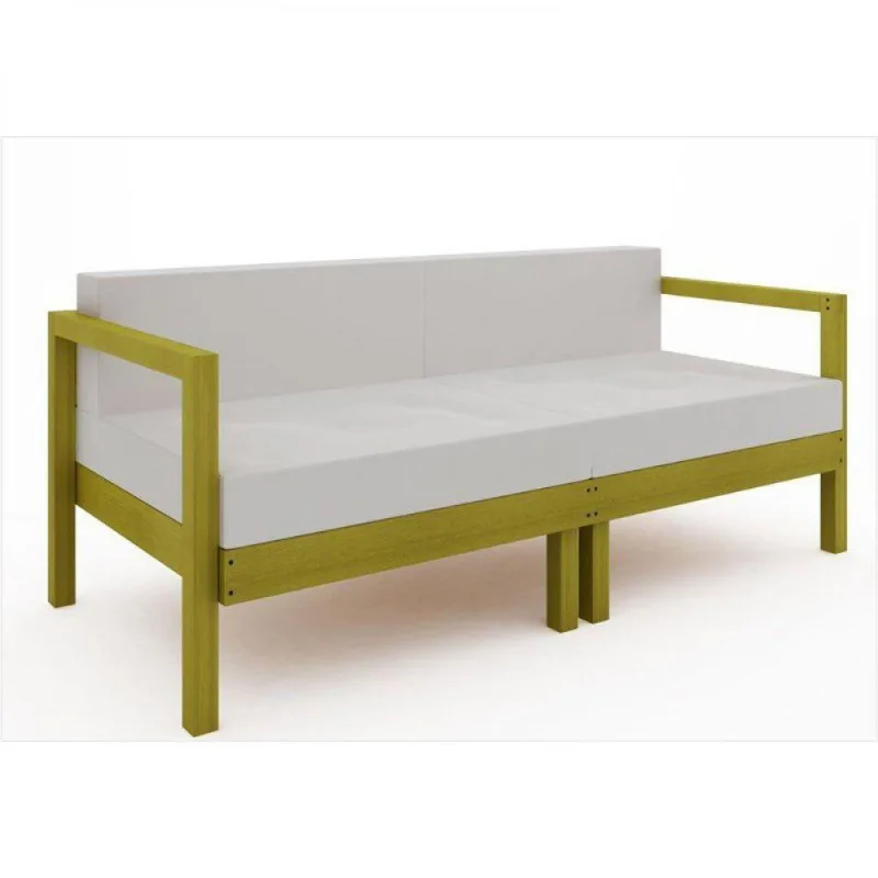 Sofá 2 Lugares Componível Lazy com Almofadas amarelo