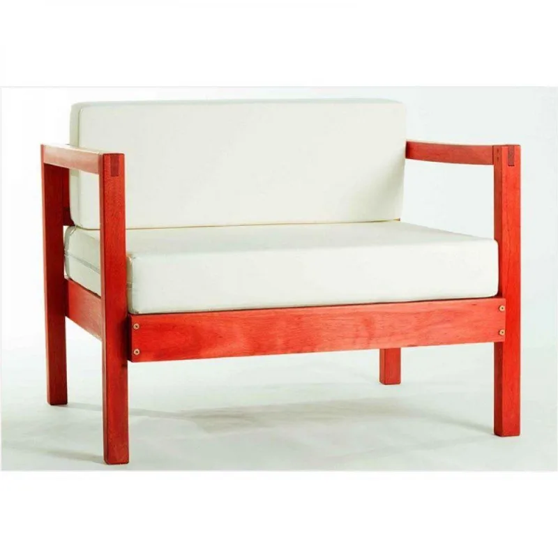 Sofá 01 Lugar Lazy com Almofada Mão & Formão Vermelho