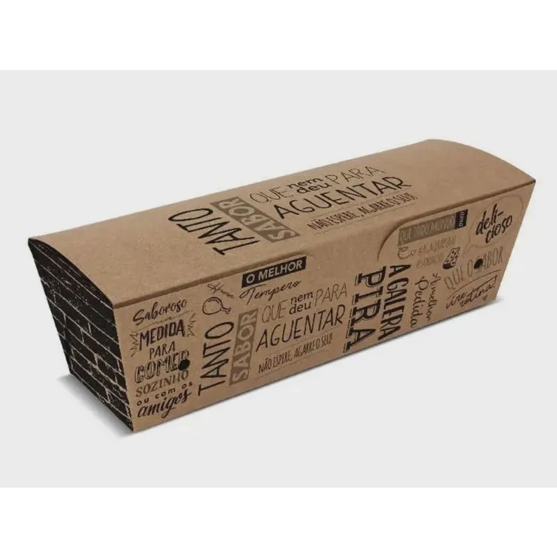(D9 k) embalagem p/ hot dog E baguete kraft 25 uni