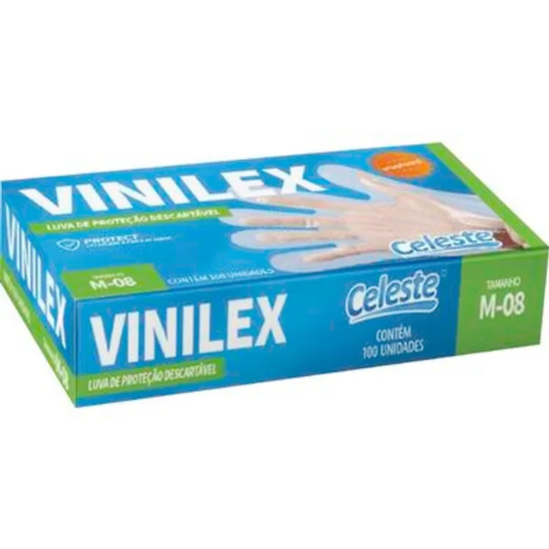 Luva Vinilex Celeste M 100 un