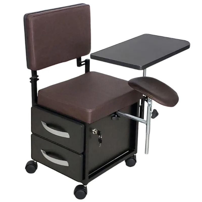 Cadeira Manicure Cirandinha Evolux Café Armário Preto