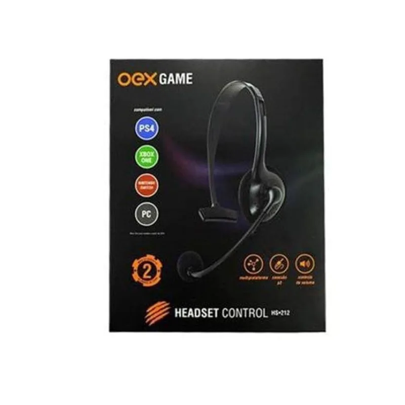 Headset Gamer Multiplataforma Control Hs212 - Oexgame Preto - Oex - Informática