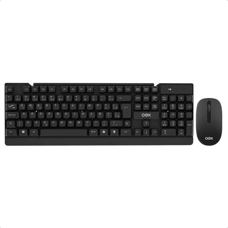 Combo Flat Teclado e Mouse s/ Fio Wireless Preto TM406 - OEX