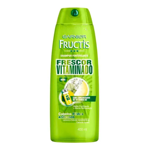 Shampoo Uso Diário Fructis 400ml Frescor Vitaminado Unit - FRUCTIS - Higiene E Beleza