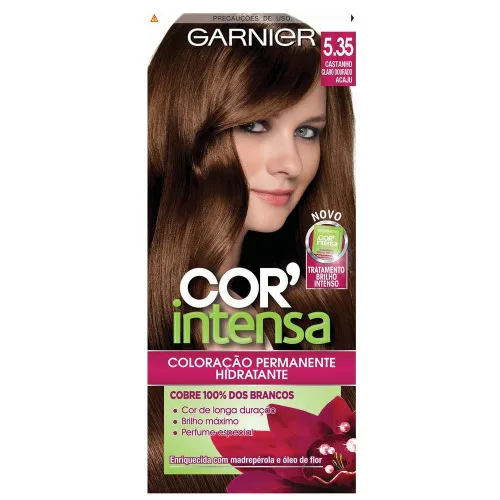 Tintura Nutrisse Cor Intensa 5.35 Castanho Claro Dourado Acaju Garnier - GARNIER - Higiene E Beleza