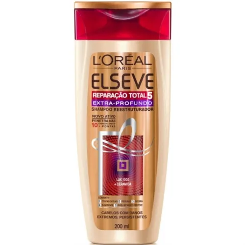 Shampoo Elseve Reparacao Total 5 Extra Profundo 200ml Loreal Paris - LOREAL PARIS - Higiene E Beleza