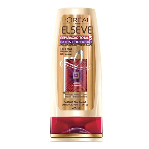 Condicionador Elseve Reparacao Total 5 Extra Profundo 400ml Loreal - ELSEVE - Higiene E Beleza