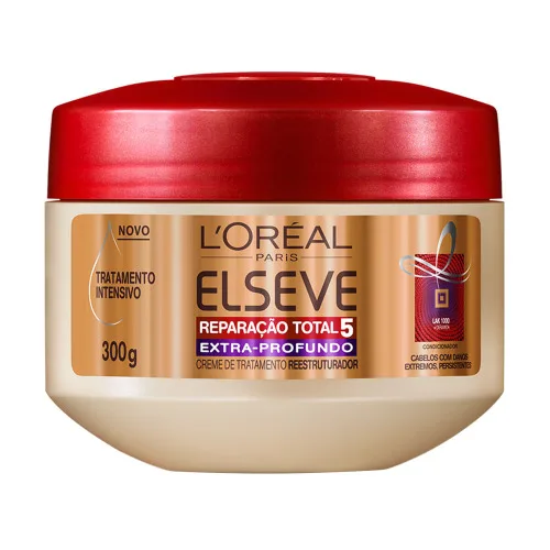 Creme De Tratamento Reparacao Total 5 Extra Profundo 300g Loreal Paris - ELSEVE - Higiene E Beleza