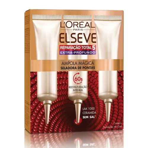 Kit 3 Ampolas De Tratamento Reparacao Total 5 Extra Profunda 15ml Loreal Paris - LOREAL PARIS - Higiene E Beleza
