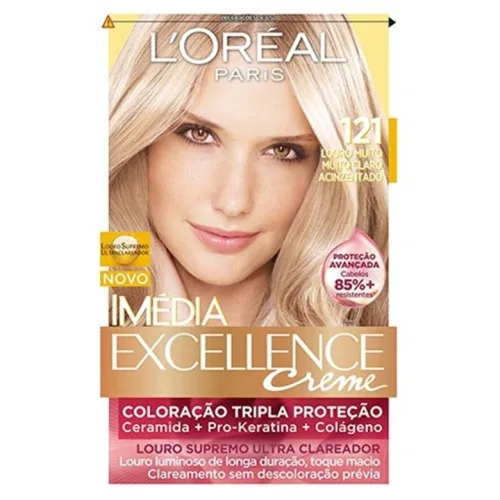 Tintura Permanente Imédia 121 Louro Muito Muito Claro Acinzentado Unit - IMÉDIA - Higiene E Beleza