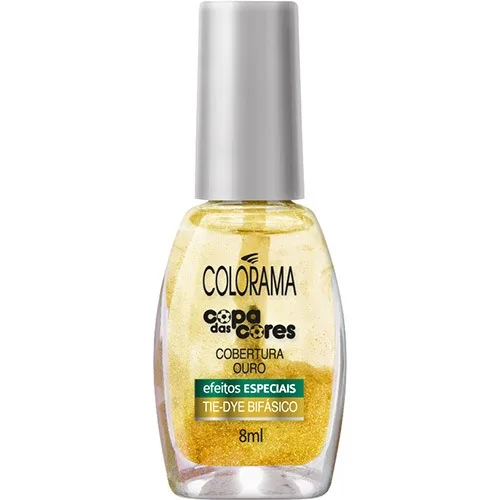 Esmalte Colorama Copa Das Cores Ouro Efeito Tie Dye - COLORAMA - Higiene E Beleza